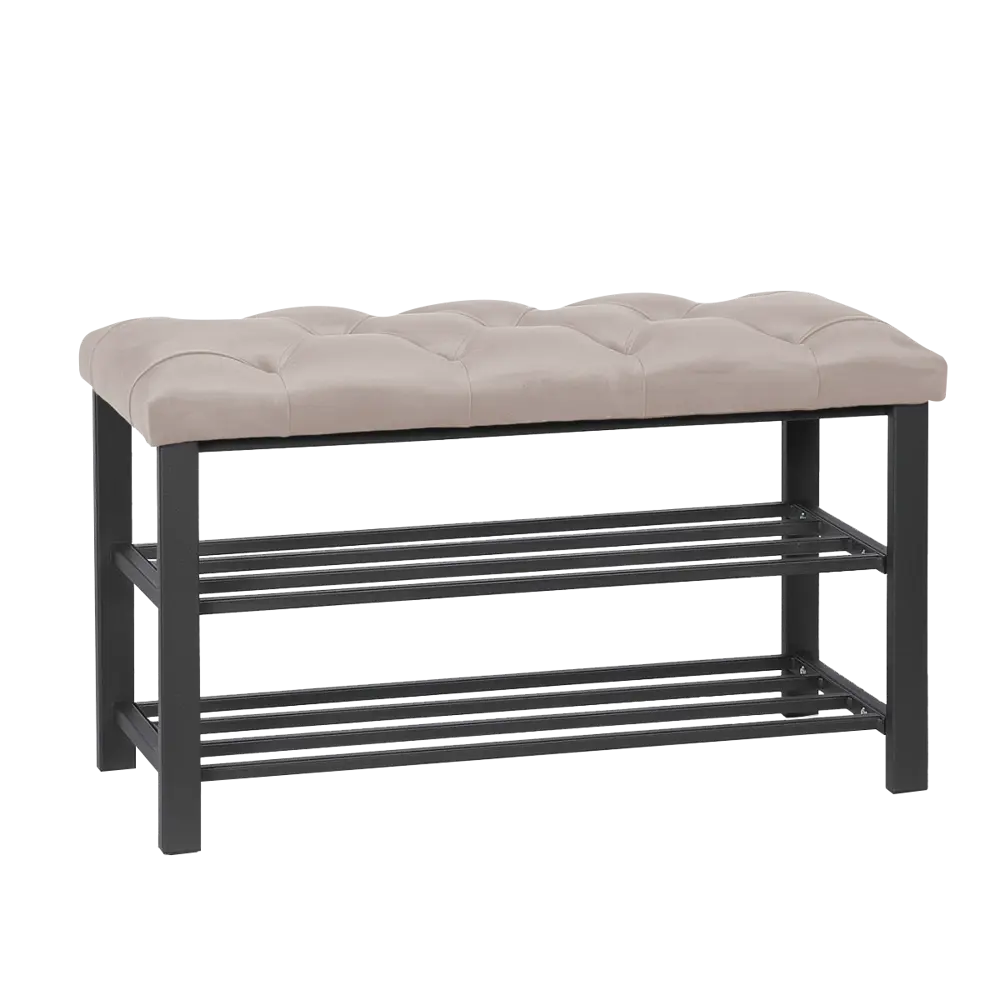 Фото 3 Подставка для обуви Обивка 18 79x51x35 см 2 полки металл цвет капучино