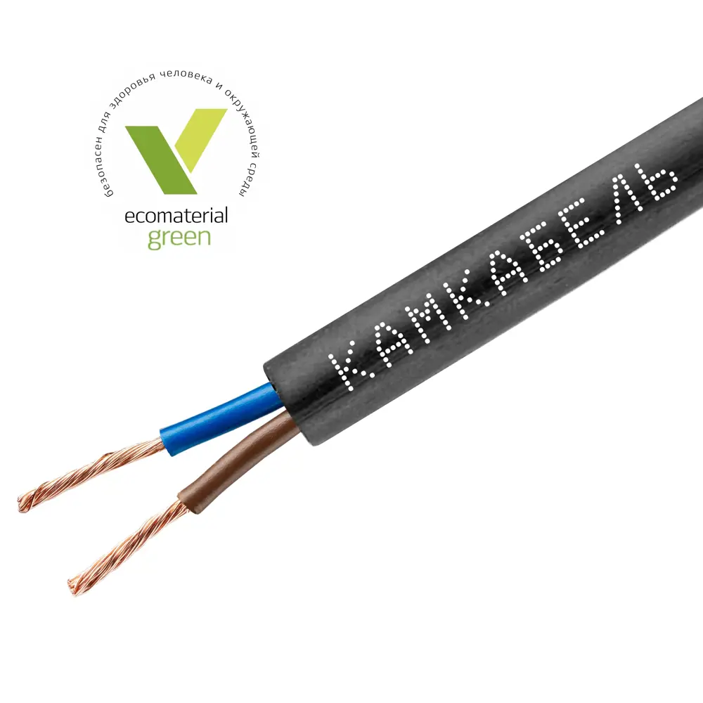 Фото 2 Провод Камкабель ПВС 2x1.5 20 м ГОСТ цвет черный Фото 2 Провод Камкабель ПВС 2x1.5 20 м ГОСТ цвет черный