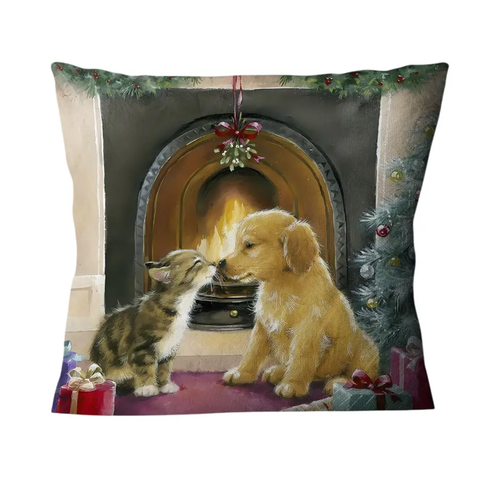 Фото Подушка декоративная Zaberite Друзья у камина 6503, 40x40 см Фото Подушка декоративная Zaberite Друзья у камина 6503, 40x40 см