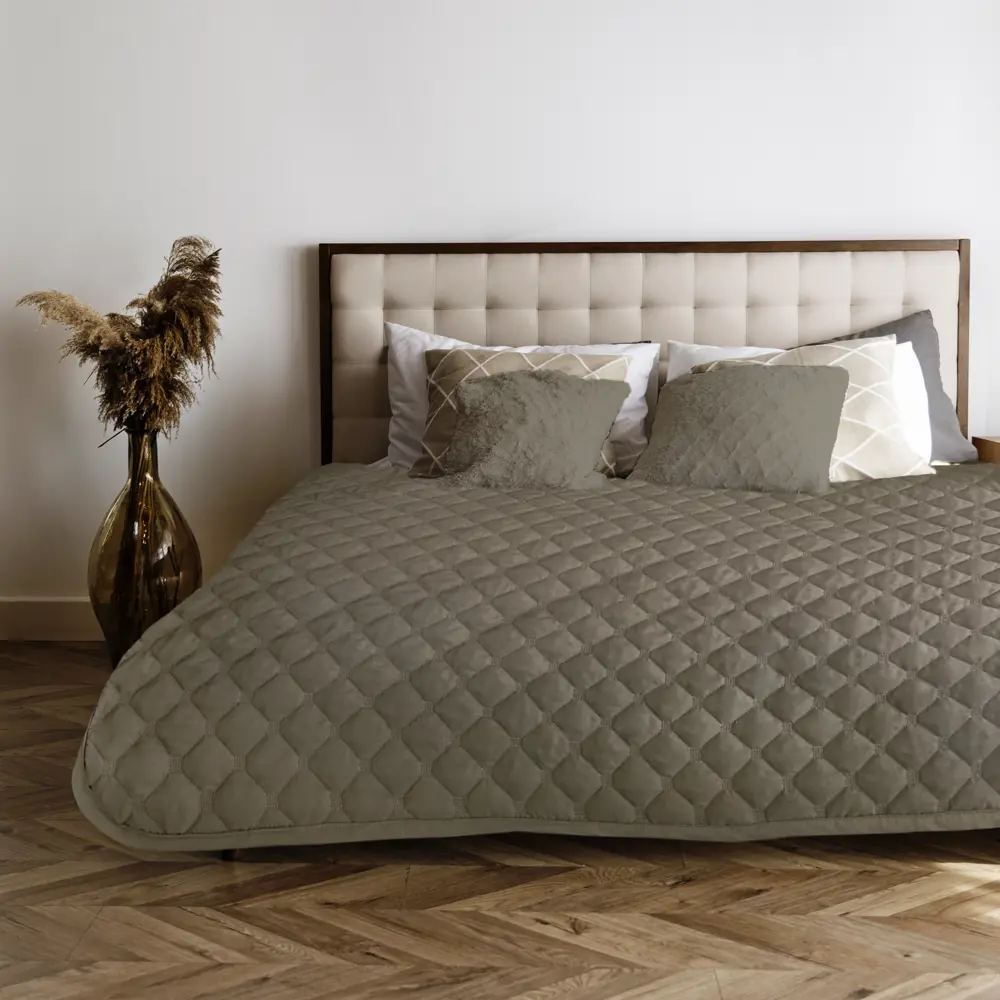 Фото 6 Покрывало Seasons Microfiber 200x215 см микрофибра цвет серо-коричневый Фото 6 Покрывало Seasons Microfiber 200x215 см микрофибра цвет серо-коричневый