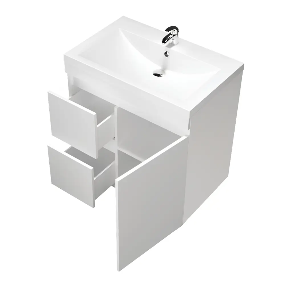 Фото 10 Тумба под раковину в ванную напольная 1Marka Cube 75 см цвет белый Фото 10 Тумба под раковину в ванную напольная 1Marka Cube 75 см цвет белый