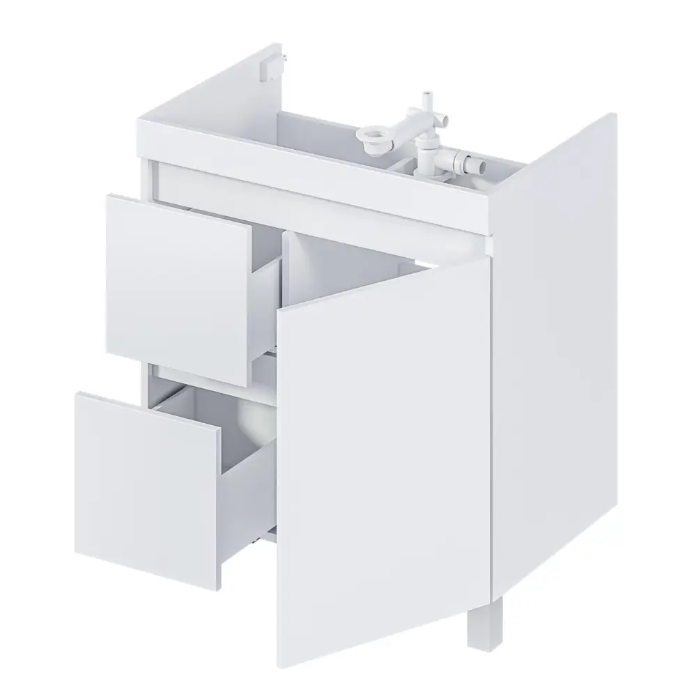 Фото 11 Тумба под раковину в ванную напольная 1Marka Cube 75 см цвет белый Фото 11 Тумба под раковину в ванную напольная 1Marka Cube 75 см цвет белый
