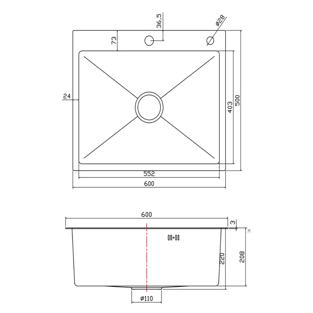 Фото Мойка для кухни Fmark FSC6050L-LM 50x60 см глубина чаши 22 см нержавеющая сталь цвет сатин Фото Мойка для кухни Fmark FSC6050L-LM 50x60 см глубина чаши 22 см нержавеющая сталь цвет сатин