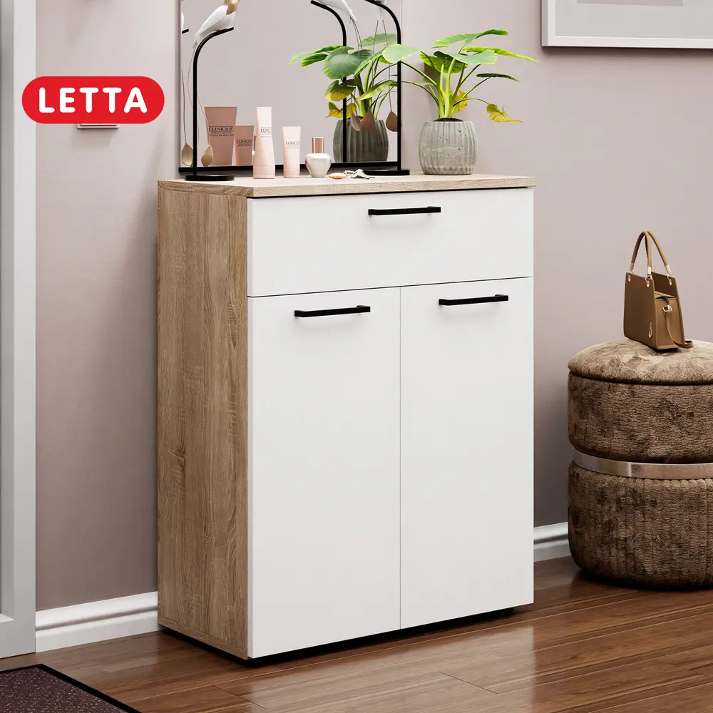 Фото Комод Letta Веста Lite 1 ящик 60x78x29 см ЛДСП цвет дуб сонома/белый Фото Комод Letta Веста Lite 1 ящик 60x78x29 см ЛДСП цвет дуб сонома/белый