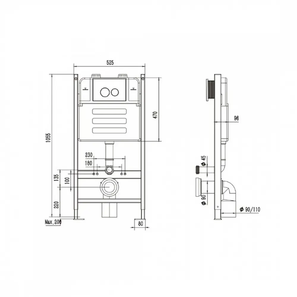 Фото 9 Комплект Doccia LauTor24WM 6 в 1: унитаз подвесной Laura Tornado, инсталляция, кнопка белая матовая