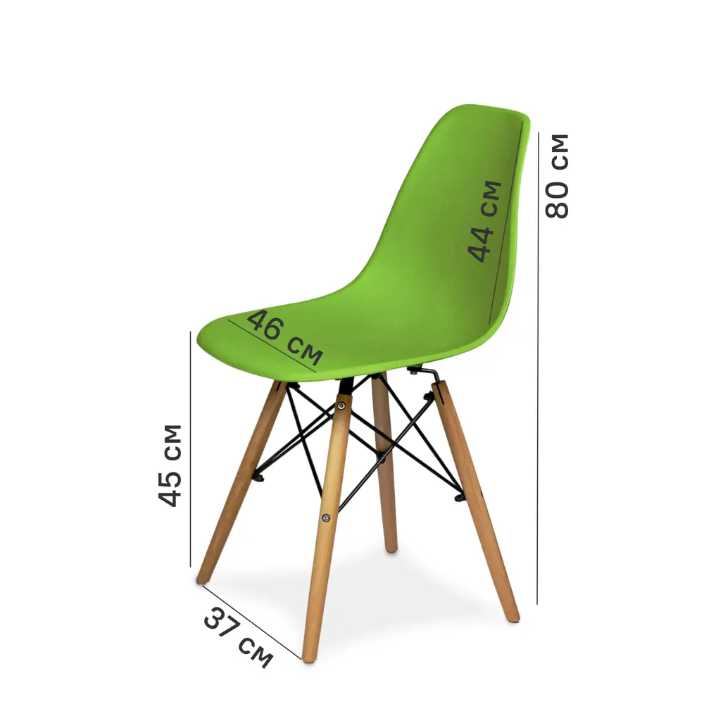 Фото 2 Стул Ridberg Eames 1208566 46x80x40 см abs-пластик цвет зеленый Фото 2 Стул Ridberg Eames 1208566 46x80x40 см abs-пластик цвет зеленый