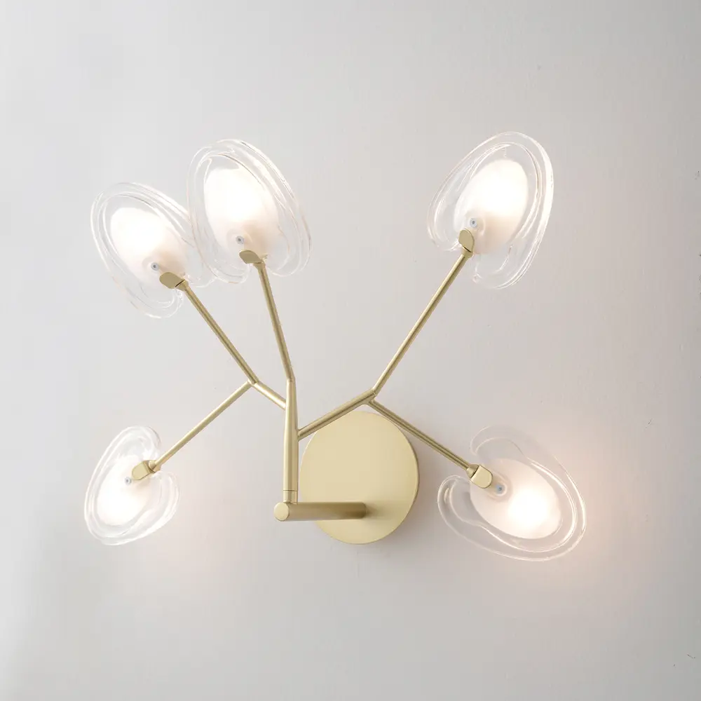 Фото 4 Настенный светильник Crystal Lux Sole ap5 gold 3021_405 цвет золото Фото 4 Настенный светильник Crystal Lux Sole ap5 gold 3021_405 цвет золото