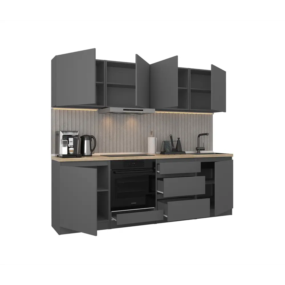 Фото 3 Модуль Столплит Леон 3024000000011 240x200x46 см ЛДСП цвет серый Фото 3 Модуль Столплит Леон 3024000000011 240x200x46 см ЛДСП цвет серый