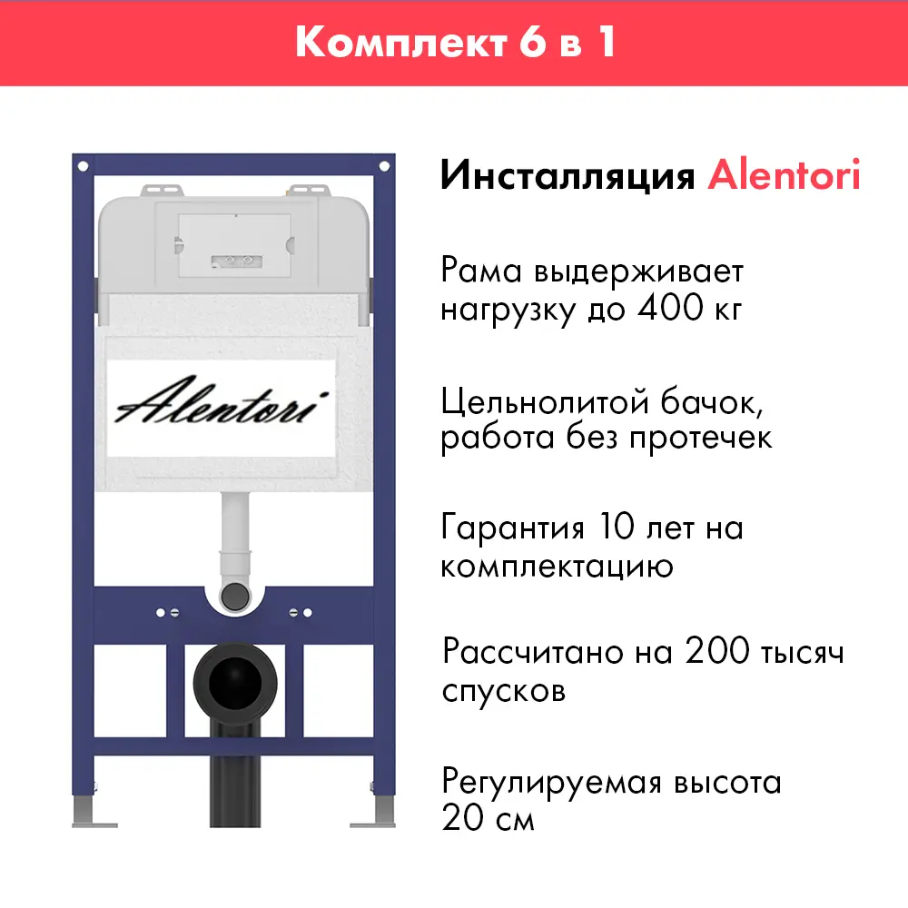 Фото 10 Инсталляция Alentori SISTEMA 52 AL.SIS11T с клавишей смыва Alentori CHIAVE H матовый белый AL.CHI018WM и унитаз 48x36 Vortex глянцевый белый конус Фото 10 Инсталляция Alentori SISTEMA 52 AL.SIS11T с клавишей смыва Alentori CHIAVE H матовый белый AL.CHI018WM и унитаз 48x36 Vortex глянцевый белый конус