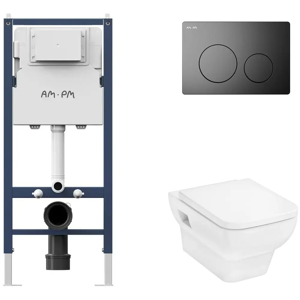Фото 4 Инсталляция AM.PM I012709.0138 PrimeFit с клавишей смыва PrimeFit L черный матовый Hansgrohe CreekTide Q унитаз 540x360 белый Фото 4 Инсталляция AM.PM I012709.0138 PrimeFit с клавишей смыва PrimeFit L черный матовый Hansgrohe CreekTide Q унитаз 540x360 белый