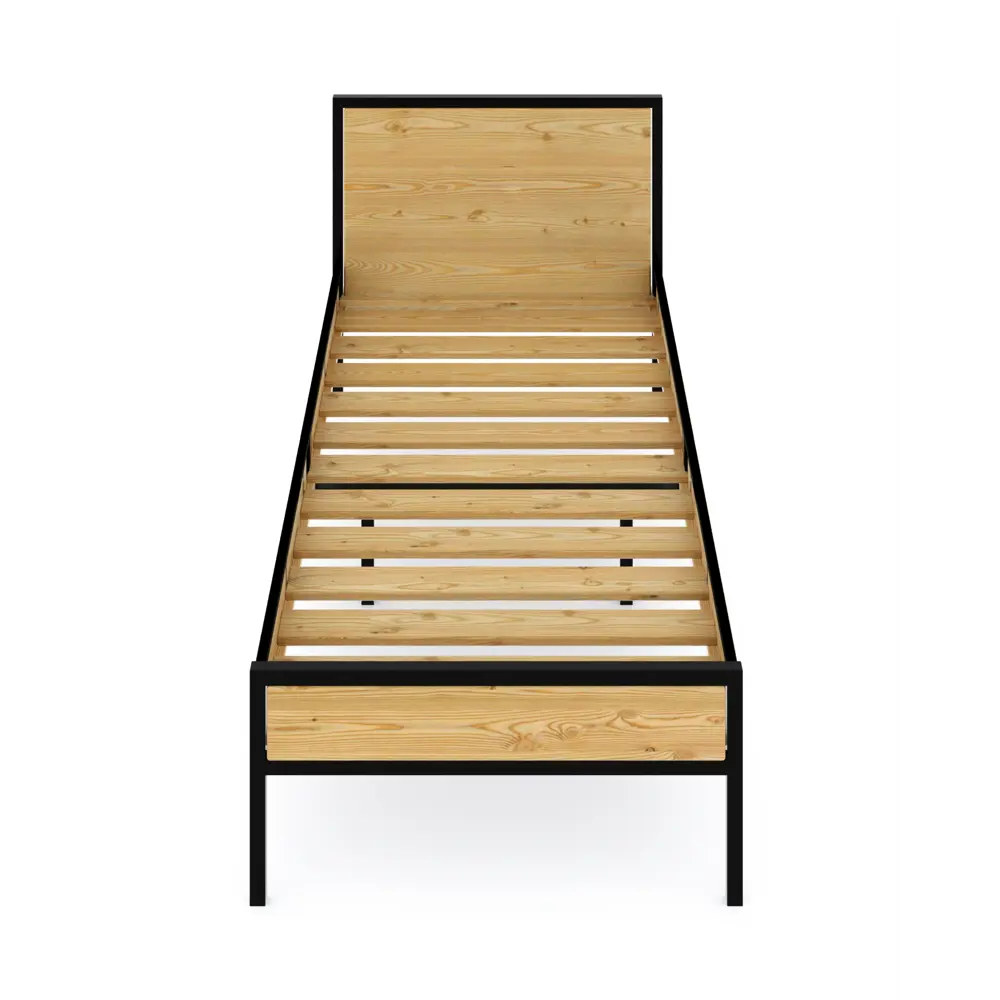 Фото 3 Кровать Solarius kr80loft-black 85 x 90 x 206 см сосна цвет без покраски;черный Фото 3 Кровать Solarius kr80loft-black 85 x 90 x 206 см сосна цвет без покраски;черный