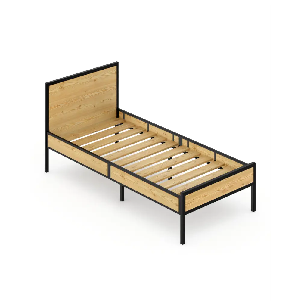 Фото 2 Кровать Solarius kr80loft-black 85 x 90 x 206 см сосна цвет без покраски;черный Фото 2 Кровать Solarius kr80loft-black 85 x 90 x 206 см сосна цвет без покраски;черный