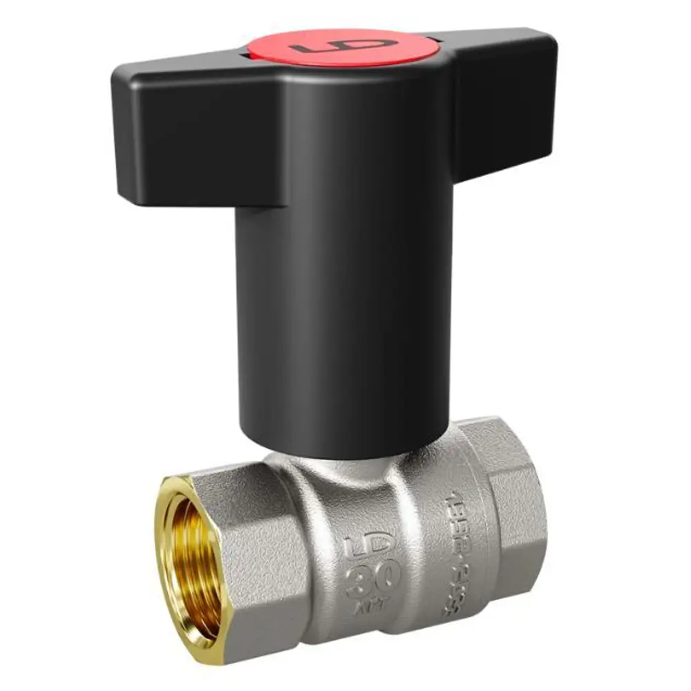 Фото Кран шаровой прямой LD Pride DN15 PN40 1/2" латунь ручка рычаг красный Фото Кран шаровой прямой LD Pride DN15 PN40 1/2" латунь ручка рычаг красный