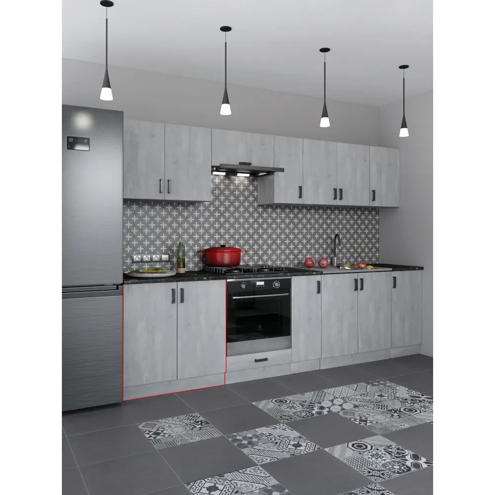 Фото 4 Кухонный модуль напольный Regent style 80x82.8x60 см ЛДСП цвет серый