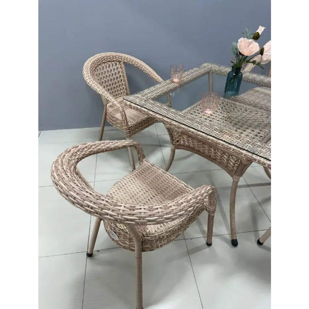 Фото 7 Кресло садовое Aiko Deco 60 см x 70 см x 79 см искусственный ротанг бежевый Фото 7 Кресло садовое Aiko Deco 60 см x 70 см x 79 см искусственный ротанг бежевый