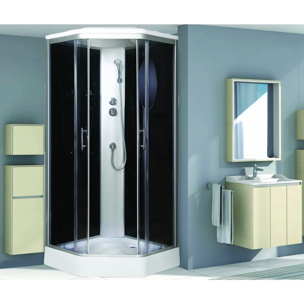 Фото Душевая кабина Niagara Ultra NG-2506-01 90x90x220 низкий поддон 1/4 круга 16 см тонированное стекло Фото Душевая кабина Niagara Ultra NG-2506-01 90x90x220 низкий поддон 1/4 круга 16 см тонированное стекло