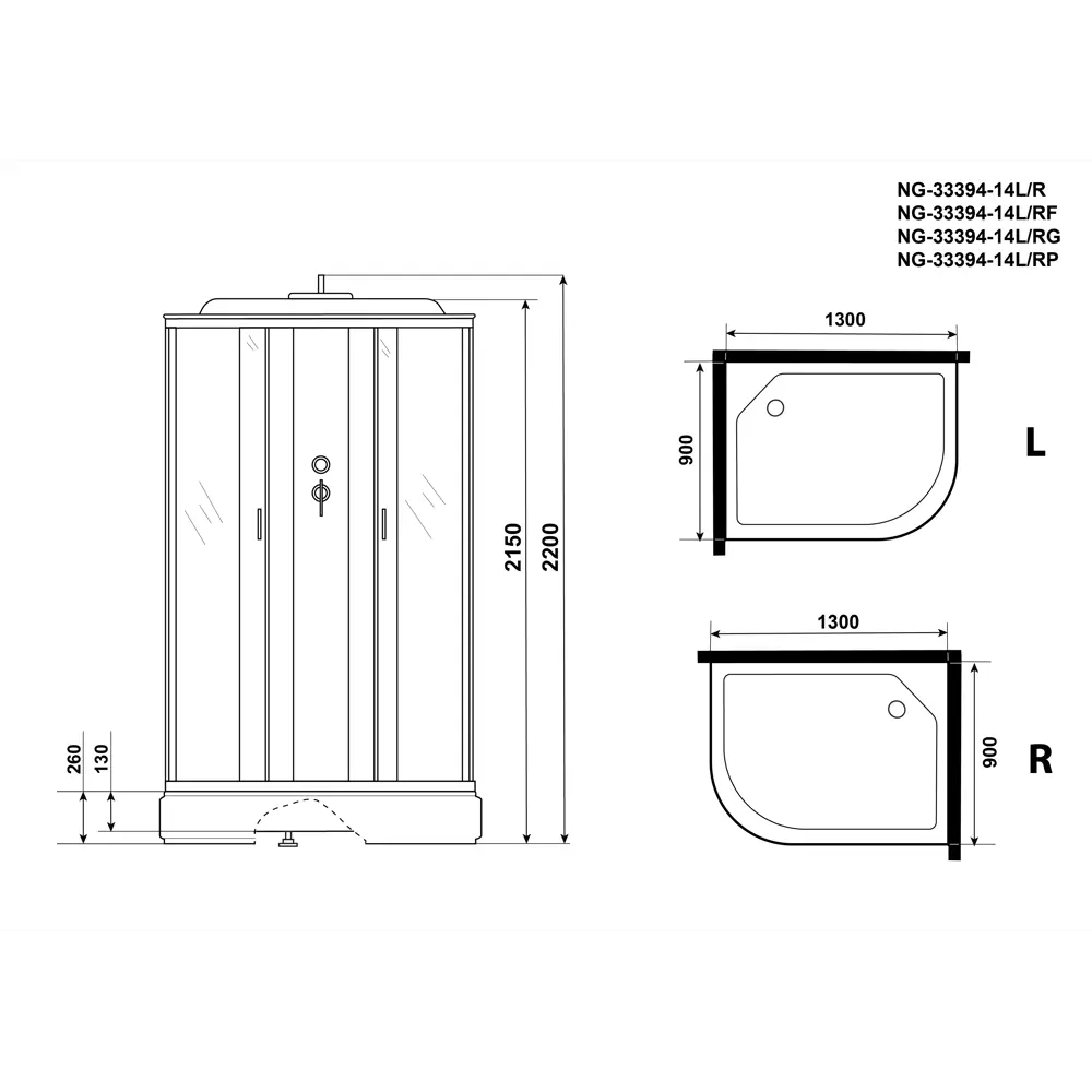 Фото 7 Душевая кабина Niagara Classic 333944L 130x90x215 средний поддон ассиметричный 26 см матовое стекло Фото 7 Душевая кабина Niagara Classic 333944L 130x90x215 средний поддон ассиметричный 26 см матовое стекло