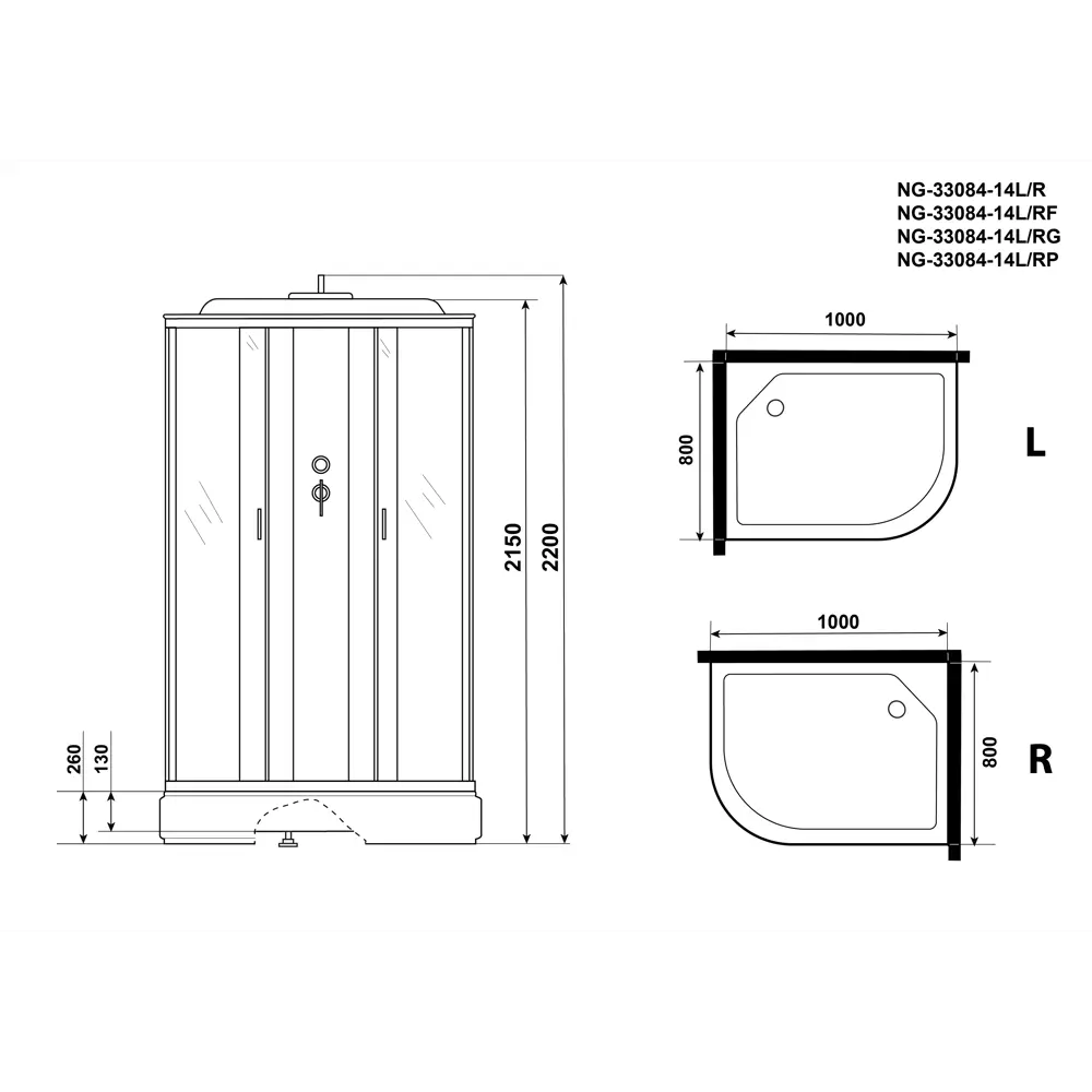 Фото 11 Душевая кабина Niagara Classic 330844L 100x80x215 средний поддон ассиметричный 26 см матовое стекло Фото 11 Душевая кабина Niagara Classic 330844L 100x80x215 средний поддон ассиметричный 26 см матовое стекло