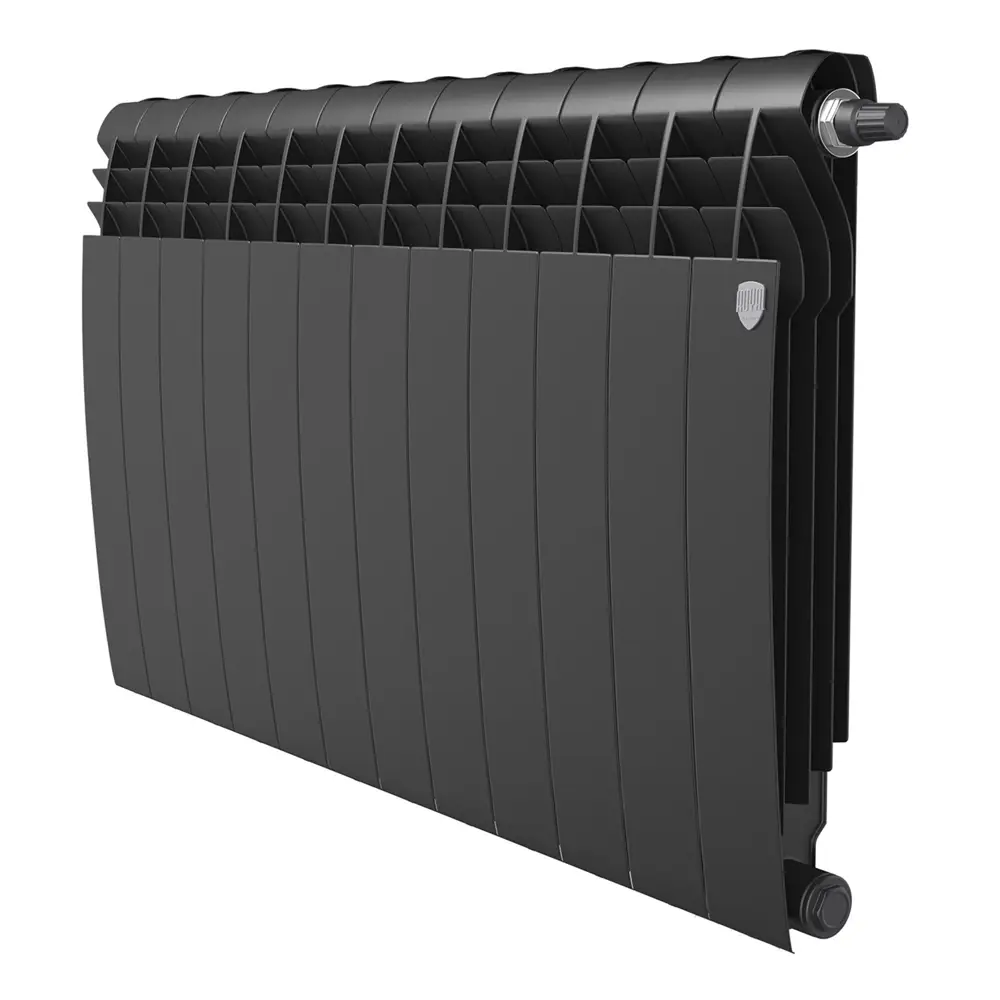 Фото Радиатор секционный Royal Thermo Biliner 500/87 12 секций нижнее подключение биметалл черный Фото Радиатор секционный Royal Thermo Biliner 500/87 12 секций нижнее подключение биметалл черный