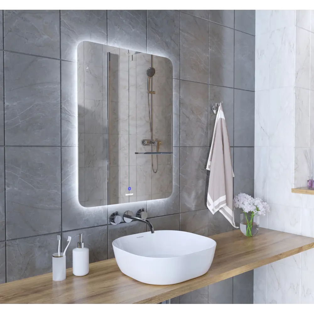 Фото 5 Зеркало для ванной Grossman Elegans-промо 17801001 с подсветкой 4.5x100см Фото 5 Зеркало для ванной Grossman Elegans-промо 17801001 с подсветкой 4.5x100см