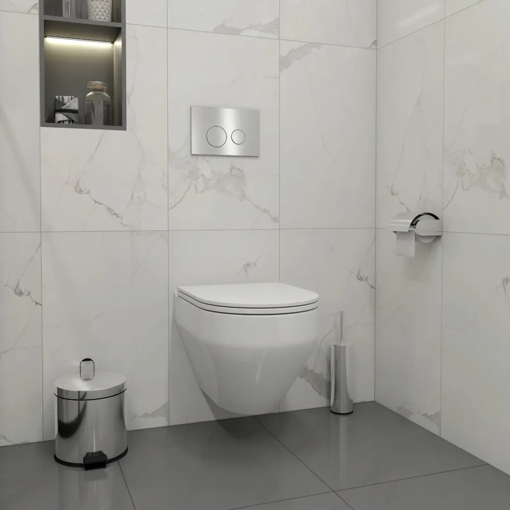 Фото 9 Комплект Teymi F13367 5 в 1 инсталляция с унитазом унитаз подвесной безободковый Demi кнопка нержавеющая сталь Фото 9 Комплект Teymi F13367 5 в 1 инсталляция с унитазом унитаз подвесной безободковый Demi кнопка нержавеющая сталь