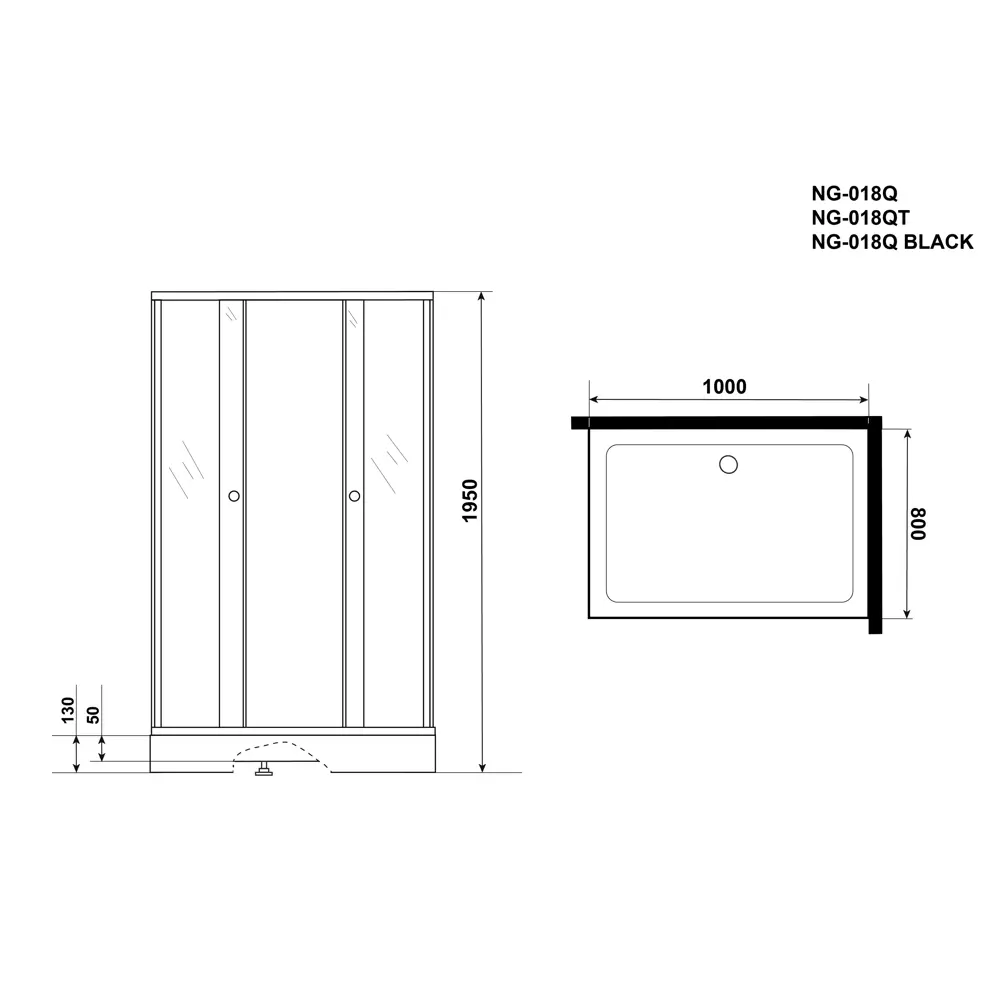 Фото Душевой уголок Niagara Eco NG-018-14Q Black 1000x800x1950 низкий поддон прямоугольный 13 см стекло мозаика Фото Душевой уголок Niagara Eco NG-018-14Q Black 1000x800x1950 низкий поддон прямоугольный 13 см стекло мозаика