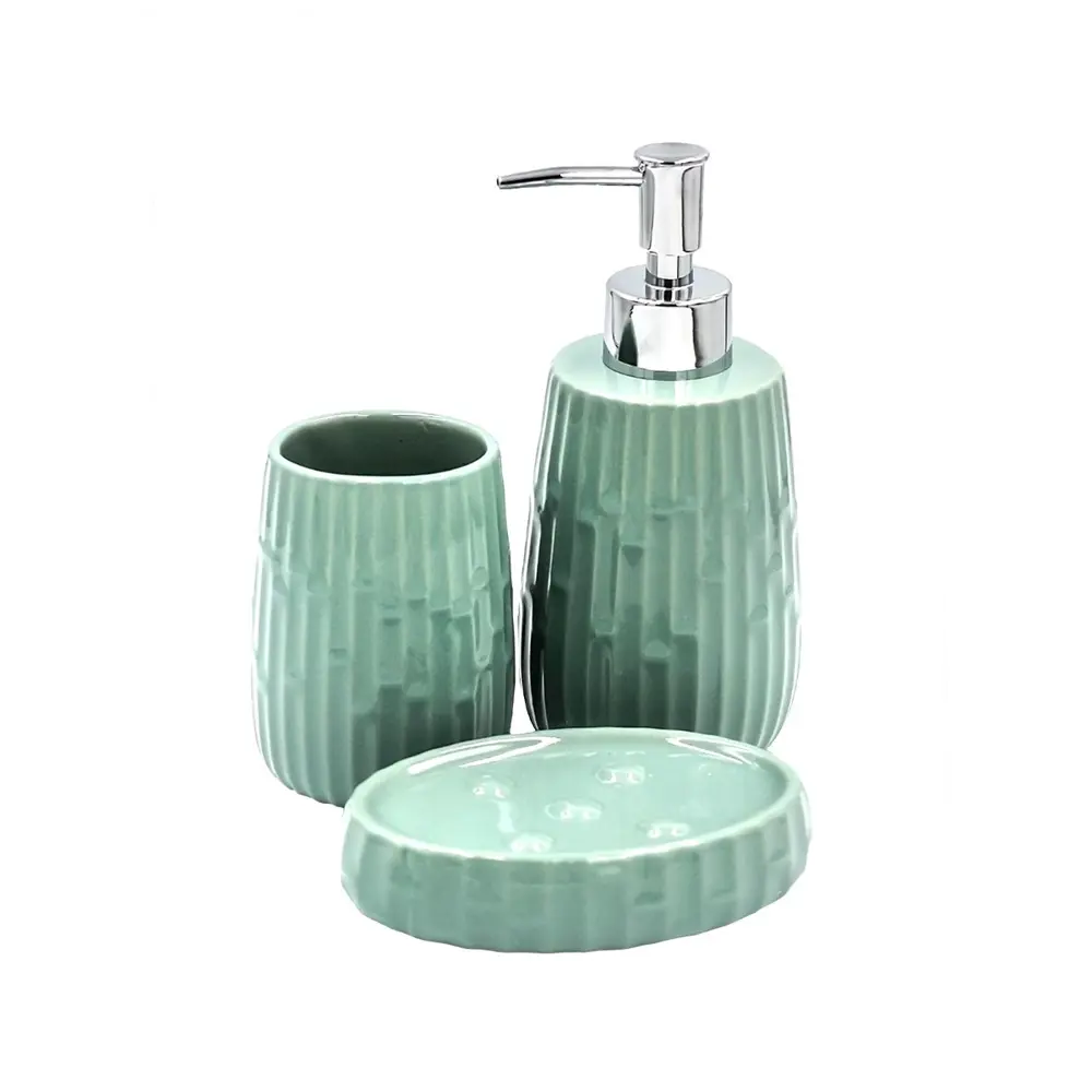 Фото 2 Набор аксессуаров для ванной комнаты Bath Plus Relax SET3: дозатор для жидкого мыла, мыльница, стакан для зубных щеток Фото 2 Набор аксессуаров для ванной комнаты Bath Plus Relax SET3: дозатор для жидкого мыла, мыльница, стакан для зубных щеток