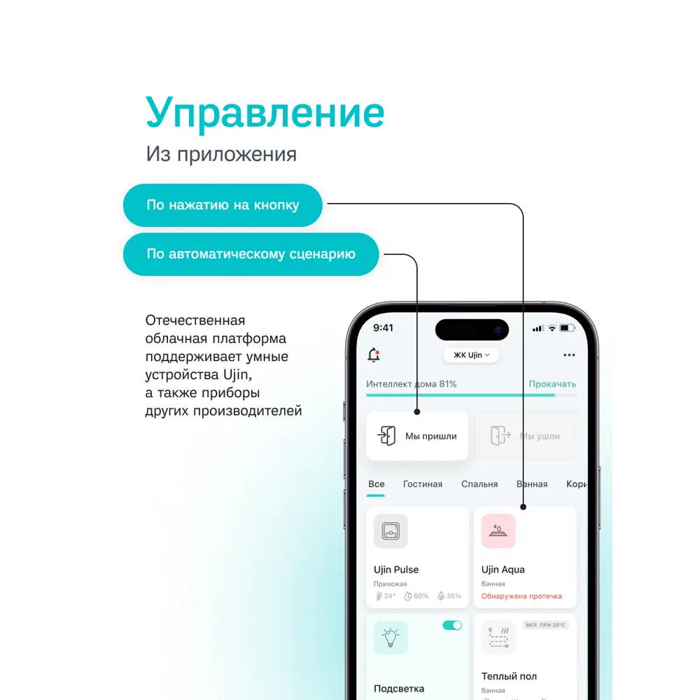 Фото 10 Умный проводной датчик протечки воды Ujin UAS-W Фото 10 Умный проводной датчик протечки воды Ujin UAS-W