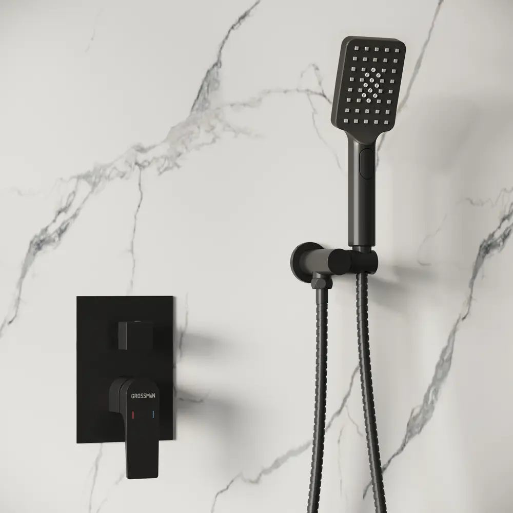 Фото 4 Душевая система Grossman Classic 501.K35.04.210 скрытого монтажа цвет черный матовый