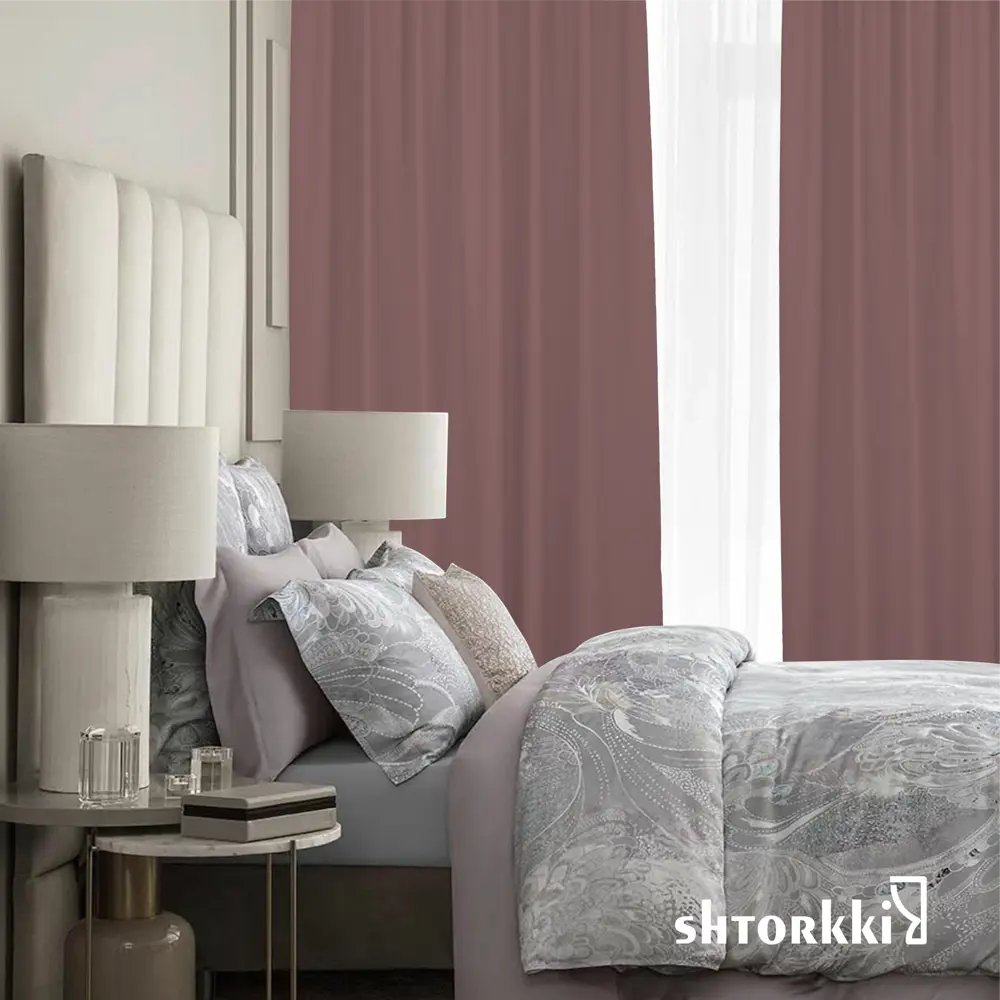 Фото 10 Комплект штор Shtorkki блэкаут Dark Pink 150x285 см 2 шт