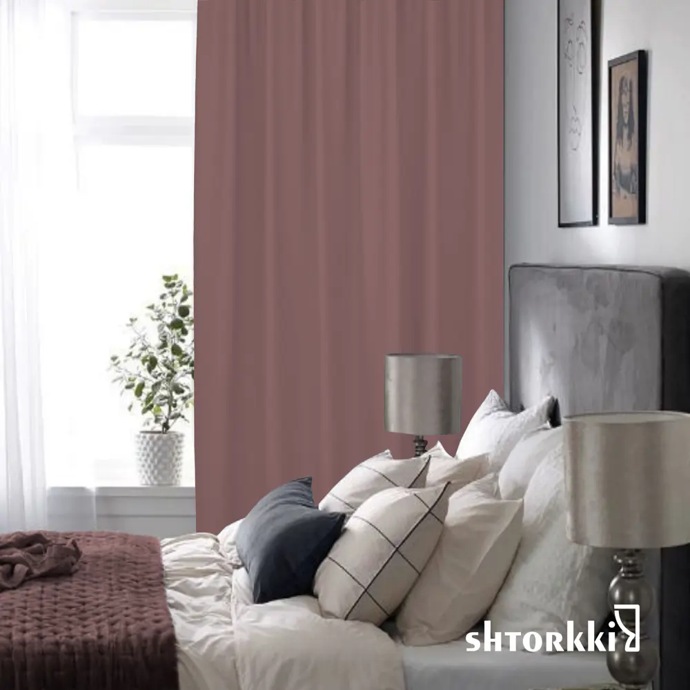 Фото 13 Комплект штор Shtorkki блэкаут Dark Pink 150x285 см 2 шт