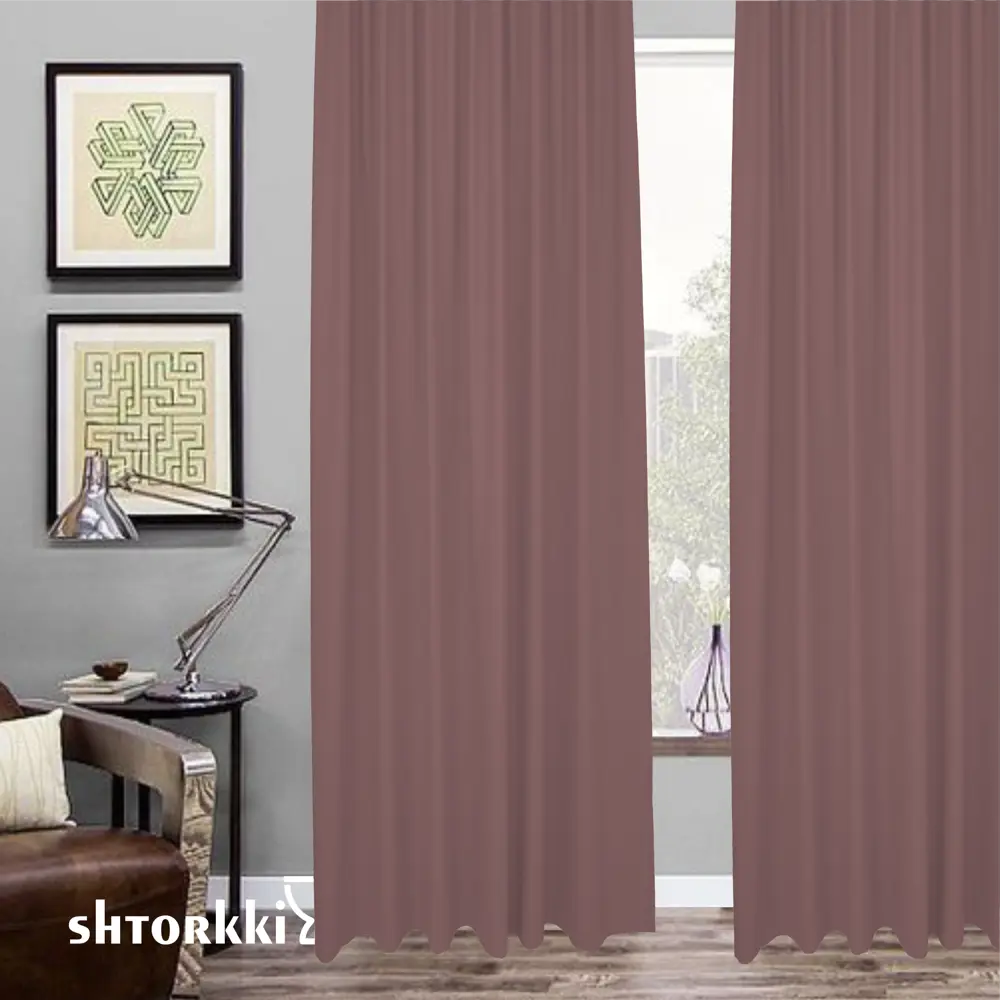 Фото 3 Комплект штор Shtorkki блэкаут Dark Pink 75x285 см 2 шт