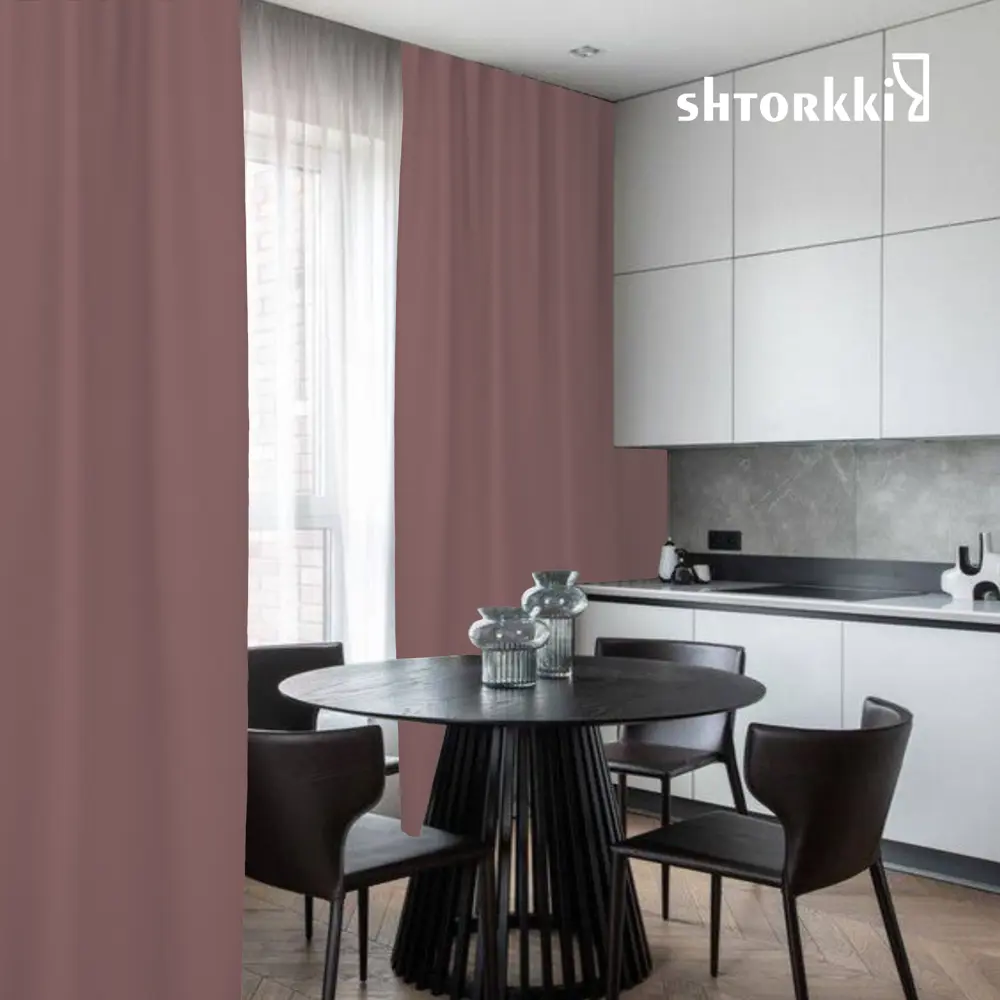 Фото 6 Комплект штор Shtorkki блэкаут Dark Pink 75x285 см 2 шт
