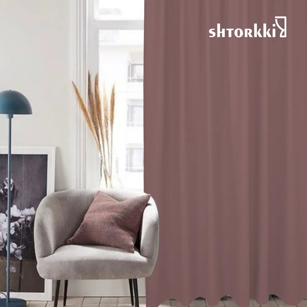 Фото 12 Комплект штор Shtorkki блэкаут Dark Pink 75x285 см 2 шт