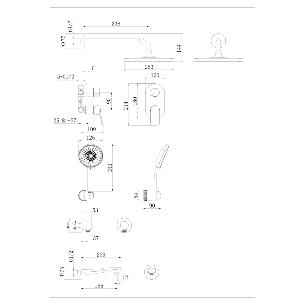 Фото Душевая стойка Awp S08 S0822C 1 режимная цвет хром Фото Душевая стойка Awp S08 S0822C 1 режимная цвет хром
