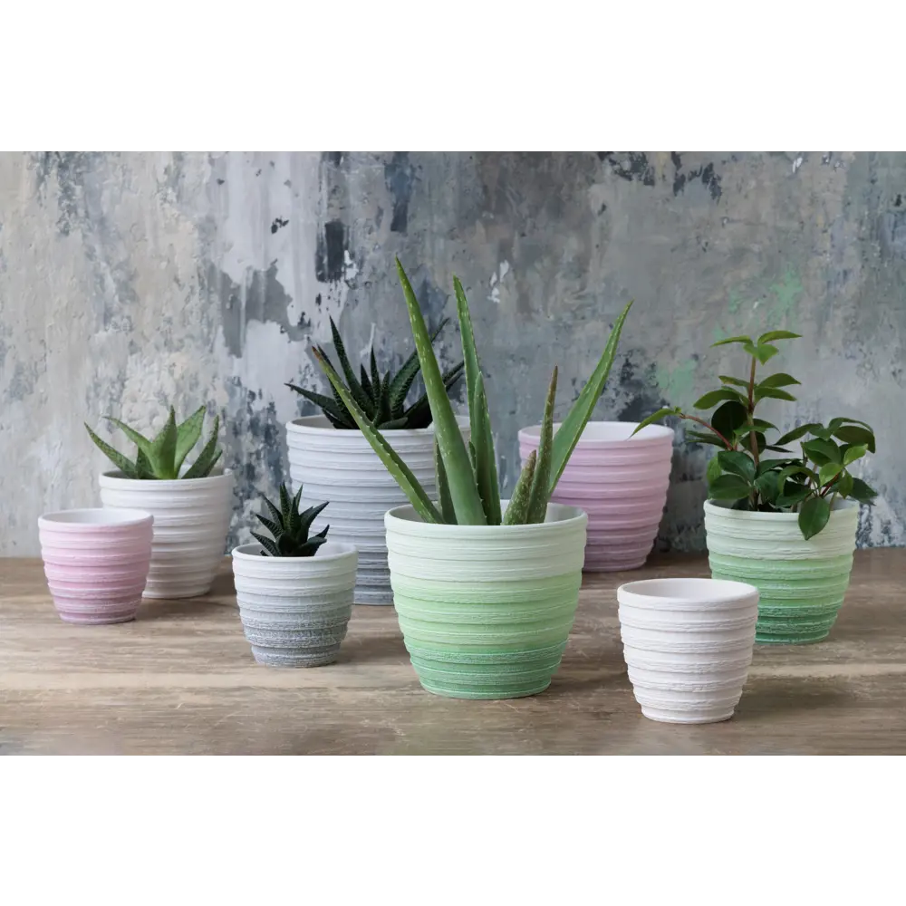 Фото Горшок цветочный Букле Композит d 14.9 см 13.3 см 1.4 л глина зеленый Фото Горшок цветочный Букле Композит d 14.9 см 13.3 см 1.4 л глина зеленый