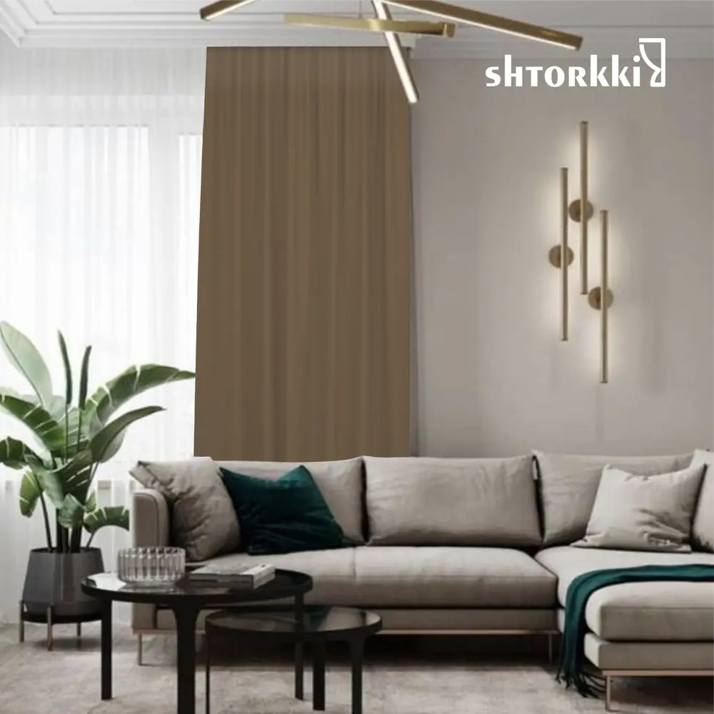 Фото 9 Комплект штор Shtorkki блэкаут Brown 100x270 см 2 шт