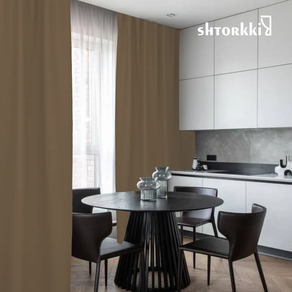 Фото 6 Комплект штор на ленте со скрытыми петлями Shtorkki Brown IBL175252-34 87.50x252 см цвет коричневый Фото 6 Комплект штор на ленте со скрытыми петлями Shtorkki Brown IBL175252-34 87.50x252 см цвет коричневый