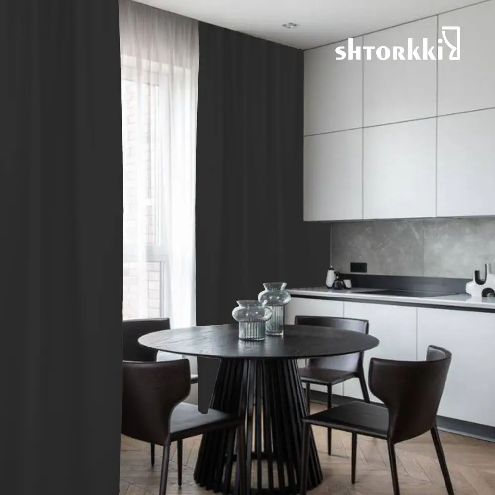 Фото 5 Комплект штор на ленте со скрытыми петлями Shtorkki Black IBL175270-41 87.50x270 см цвет черный Фото 5 Комплект штор на ленте со скрытыми петлями Shtorkki Black IBL175270-41 87.50x270 см цвет черный