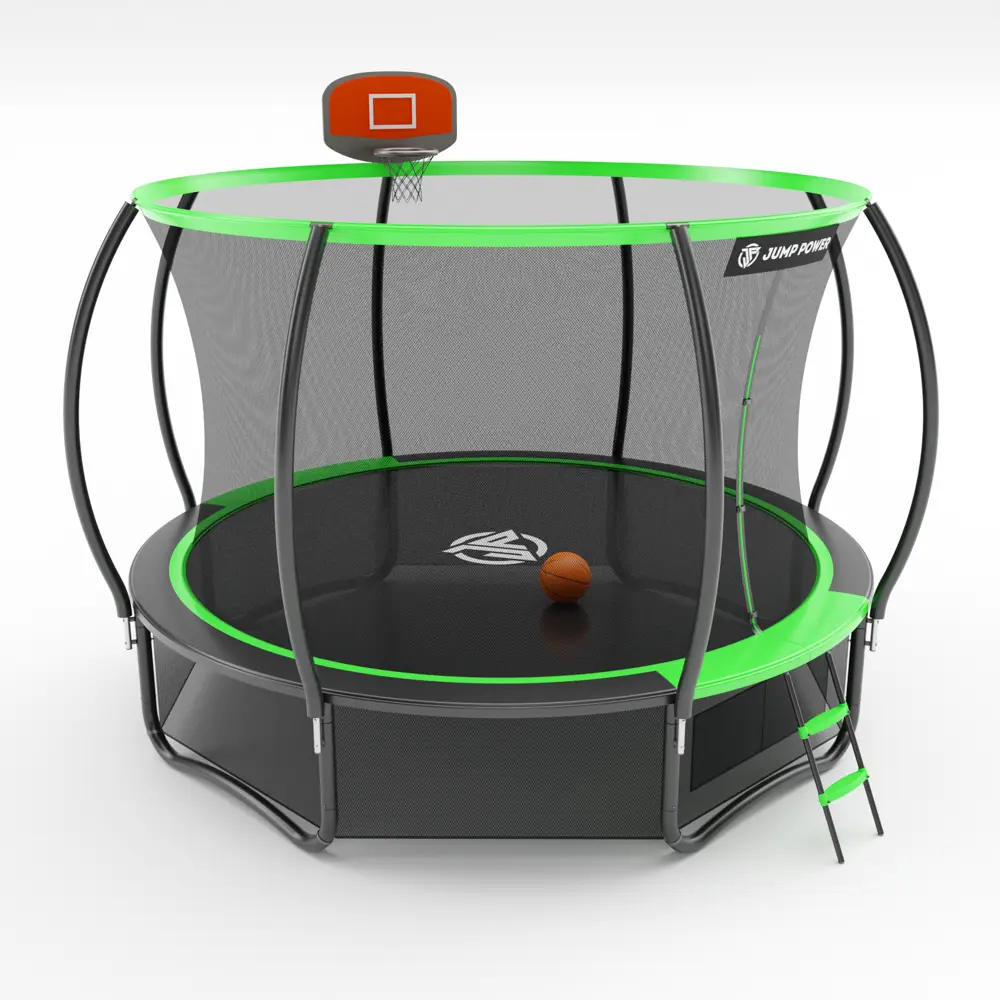 Фото 2 Батут Jump power Inside pro 427x183 см зеленый лестница в комплекте Фото 2 Батут Jump power Inside pro 427x183 см зеленый лестница в комплекте