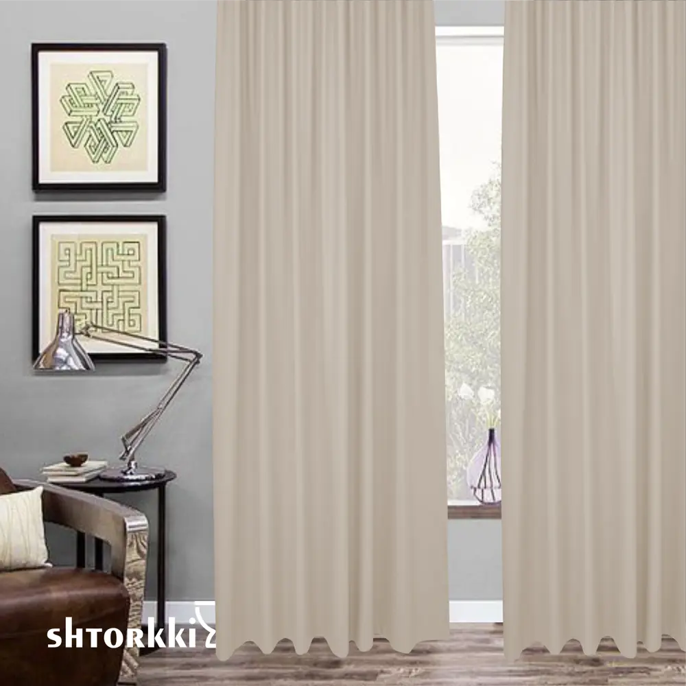 Фото 3 Комплект штор Shtorkki блэкаут Beige 125x254 см 2 шт
