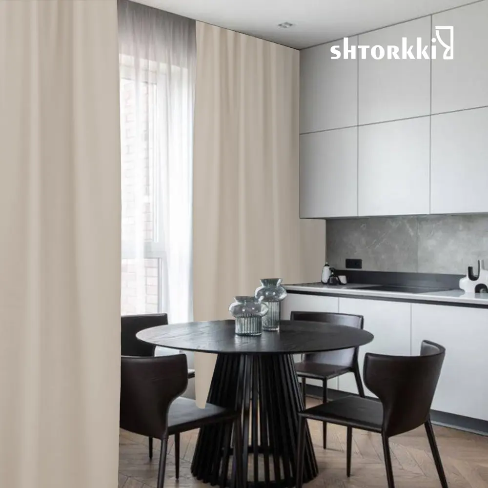 Фото 6 Комплект штор Shtorkki блэкаут Beige 125x254 см 2 шт