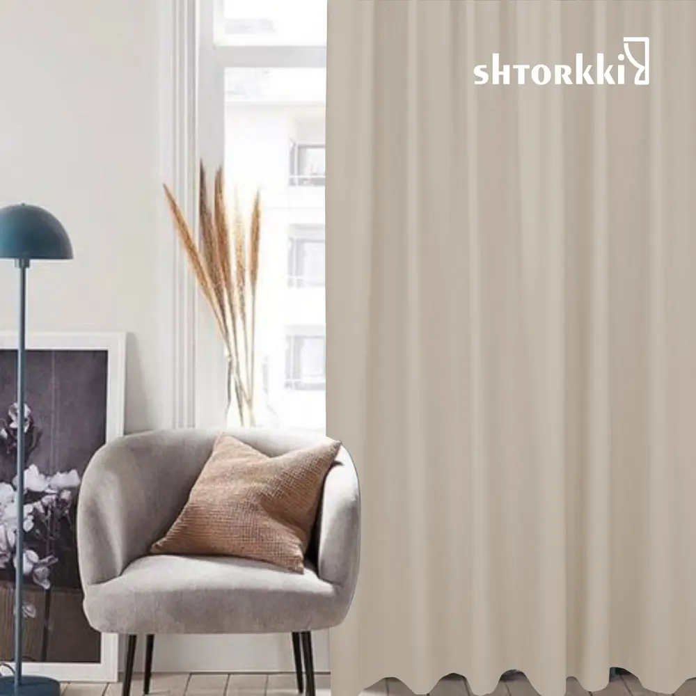 Фото 12 Комплект штор Shtorkki блэкаут Beige 125x254 см 2 шт