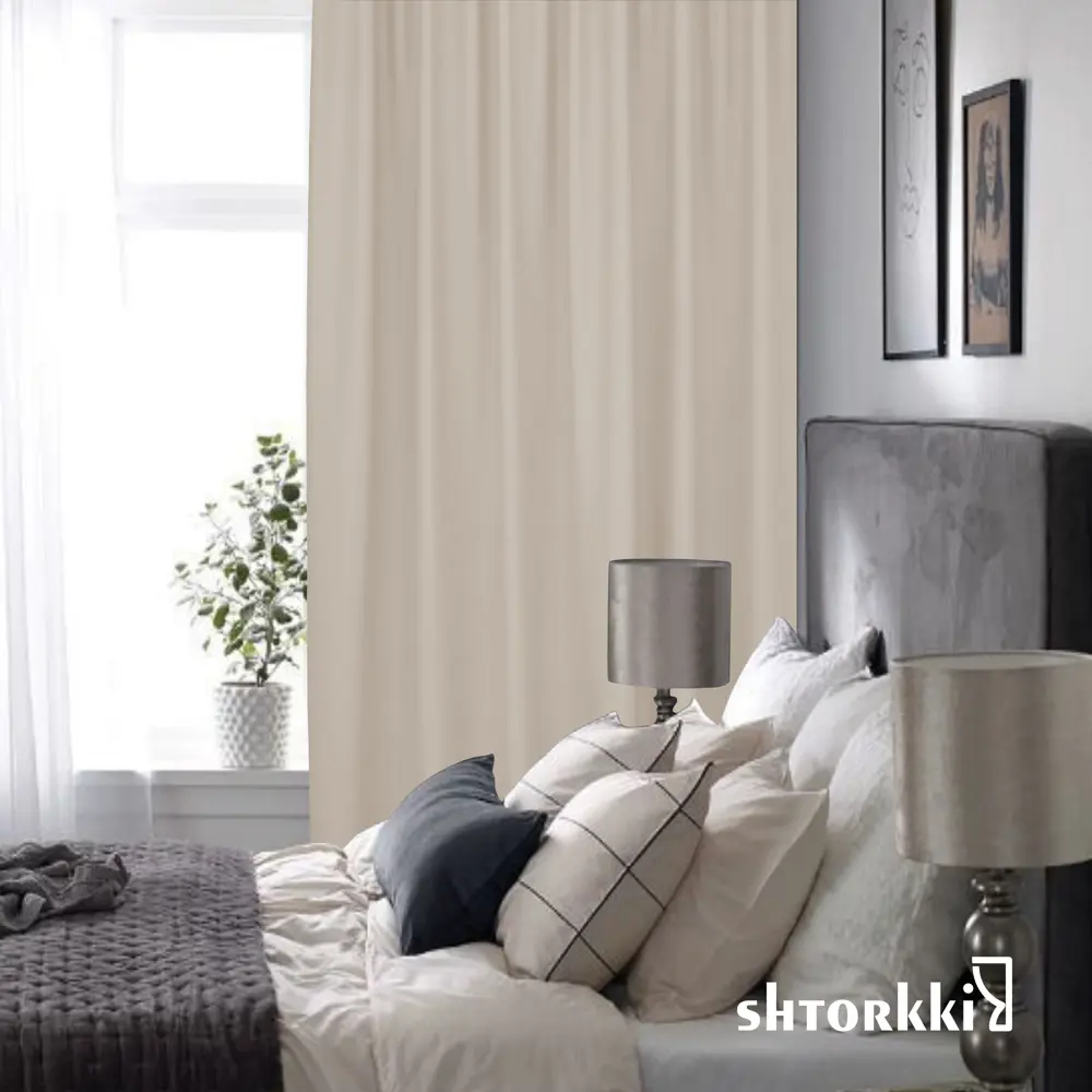 Фото 13 Комплект штор Shtorkki блэкаут Beige 125x254 см 2 шт