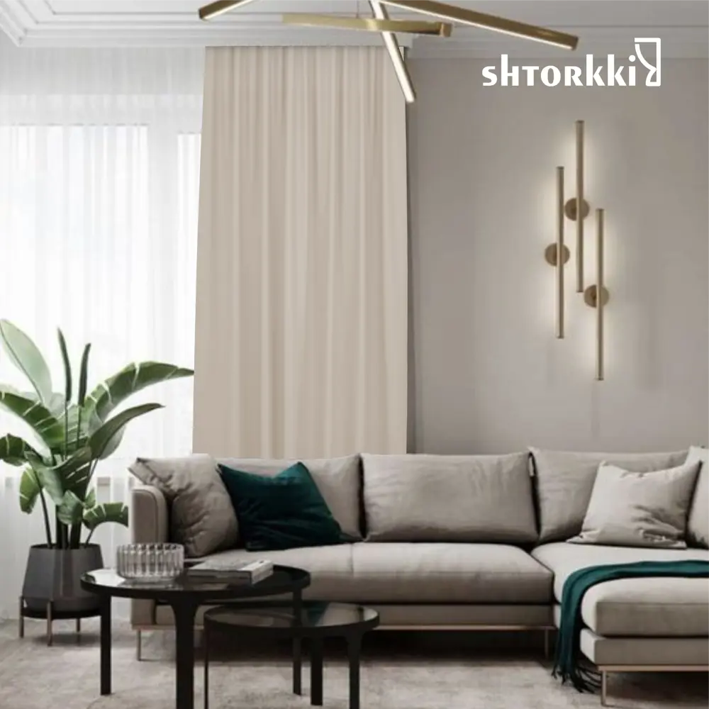 Фото 10 Комплект штор Shtorkki блэкаут Beige 150x250 см 2 шт