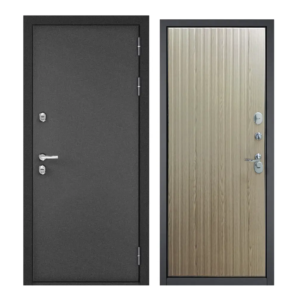 Фото Входная дверь Buldoors Buldoors Termo правый 205x96см цвет букле графит/беленый дуб Фото Входная дверь Buldoors Buldoors Termo правый 205x96см цвет букле графит/беленый дуб