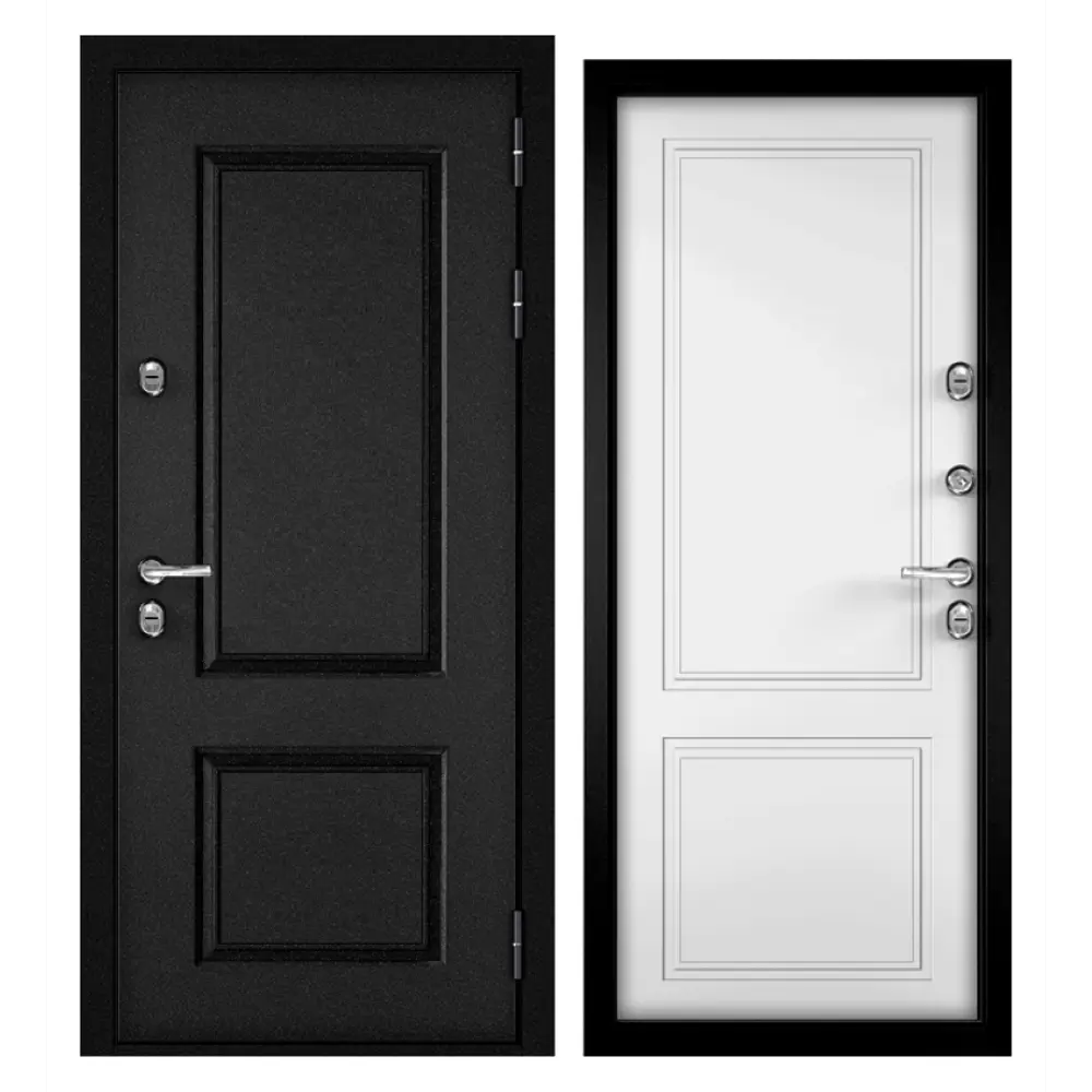 Фото Входная дверь Buldoors Buldoors Termo правый 205x86см цвет букле черный штамп/белый матовый Фото Входная дверь Buldoors Buldoors Termo правый 205x86см цвет букле черный штамп/белый матовый