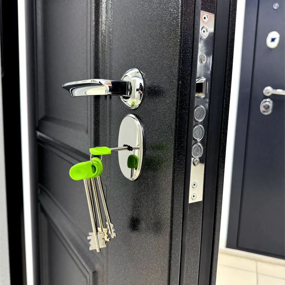 Фото 4 Входная дверь Buldoors Buldoors Termo правый 205x86см цвет букле черный штамп/белый матовый Фото 4 Входная дверь Buldoors Buldoors Termo правый 205x86см цвет букле черный штамп/белый матовый