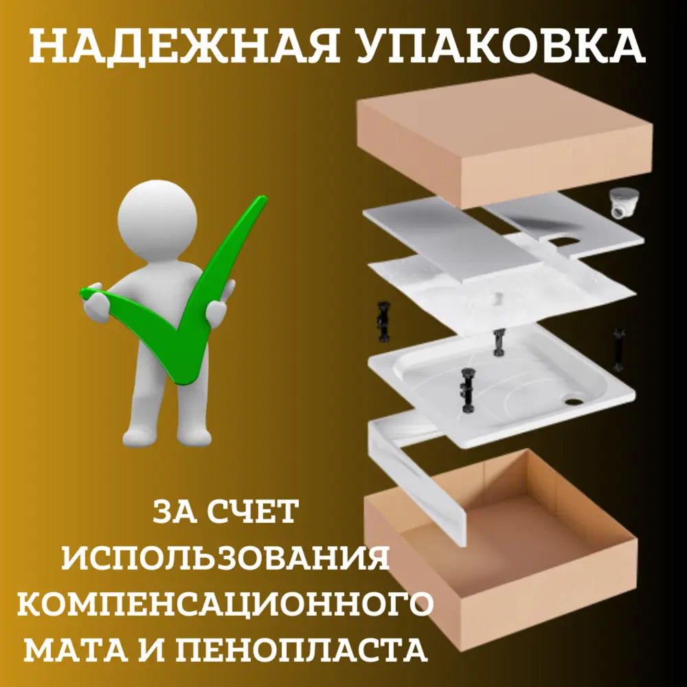 Фото 7 Душевой поддон 100x80 см 1Marka Freya New в наборе 4 в 1: поддон, панель, ножки, сифон Фото 7 Душевой поддон 100x80 см 1Marka Freya New в наборе 4 в 1: поддон, панель, ножки, сифон