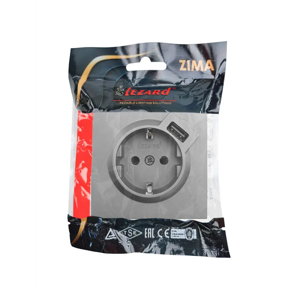 Фото 6 Розетка USB встраиваемая Lezard Zima с заземлением цвет серый матовый Фото 6 Розетка USB встраиваемая Lezard Zima с заземлением цвет серый матовый